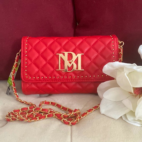 Badgley Mischka Handbags - ✨Badgley Mischka Cross-Body Wallet Bag, Red with Gold Studs